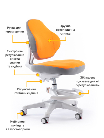 Дитяче крісло Evo-Kids Mio Classic Orange (арт.Y-405 OR)