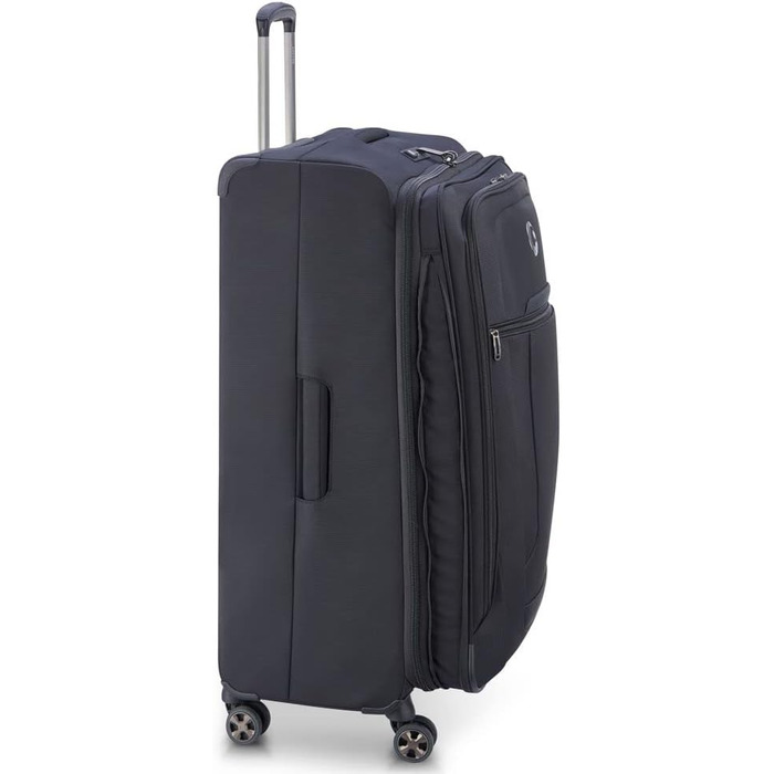 Велика м’яка валіза DELSEY PARIS Helium DLX 123 л, чорна, розсувна, 83x50x33 см