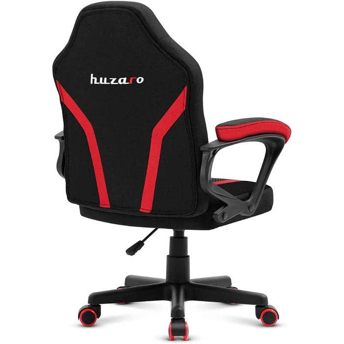 Дитяче ігрове крісло Huzaro Ranger 1.0, ергономічне, сучасний дизайн, з підлокітниками, регулюванням висоти, гумові колеса, червоне, сітка