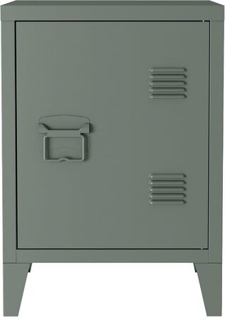 Тумба приліжкова [en.casa] Inari, темно-сіра, з лівою металевою ручкою, 57x40x30 см, для спальні чи офісу