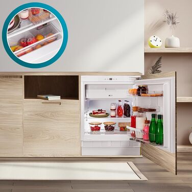 Міні-холодильник Cecotec Bolero CoolMarket TT 107: 121 л, вбудований, чорний, регулювання температури, відсік для овочів, морозильна камера