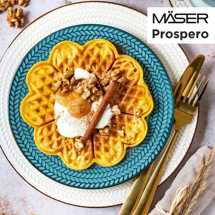 Набір з 4 мисок MÄSER Prospero, ручний розпис, порцеляна, блакитні, вінтаж, для мюслі та супу, ресторанна якість