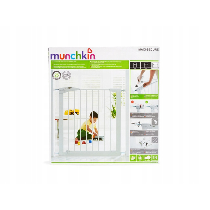 Розпірна захисна огорожа для дверей та сходів Munchkin Maxi Secure 11446, біла