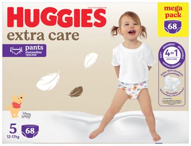 Підгузки-трусики Huggies Extra Care, ультрапоглинаючі, розмір 5 (12-17 кг), 68 шт.