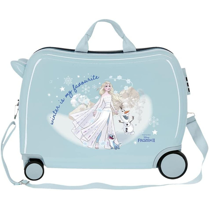 Дитяча валіза Disney Frozen Winter, 38 л, ABS, на 4 колесах, блакитна, 50x38x20 см, ручна поклажа