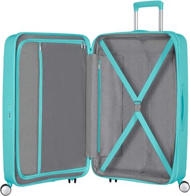 Валіза American Tourister Soundbox розширювана 67 см, 71.5/81 л, синя, TSA замок, на 4 колесах