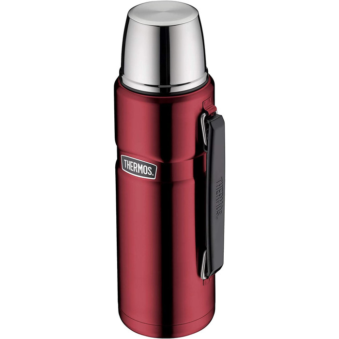 Термос Thermos Stainless King 1,2 л з ручкою, нержавіюча сталь, колір журавлина
