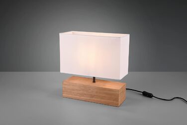 Настільна лампа Reality Leuchten Woody R50181030, дерев'яна, E27, 30x12 см, білий абажур