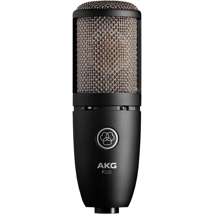 Студійний мікрофон AKG P220 з великою діафрагмою, кардіоїдний, професійна якість, міцний корпус, чорний колір