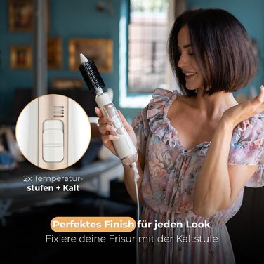 ProfiCare PC HAS 3132 Airstyler 4-в-1: Фен-щітка для локонів, об'єму, випрямлення та сушіння волосся 1000 Вт, бежевий