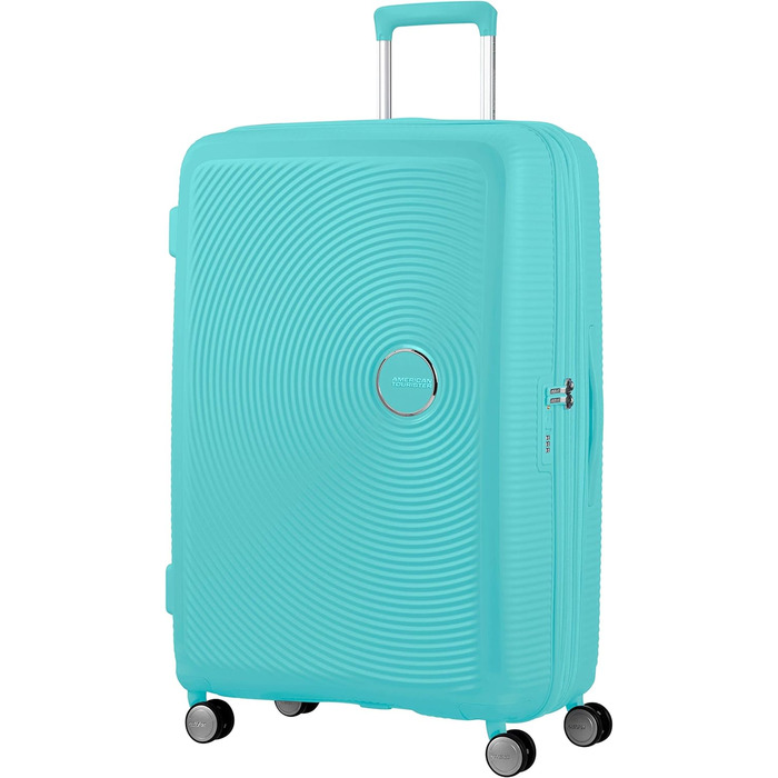 Валіза American Tourister Soundbox, розширювана, 77 см, 97/110 л, синя, з TSA-замком, на колесах-спінерах