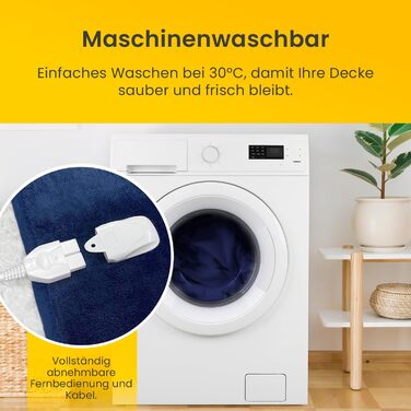 Електрична електроковдра Cosi Home 200x150 см з автоматичним вимкненням та захистом від перегріву, 10 рівнів підігріву, матеріал фліс та шерпа, темно-синя
