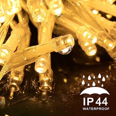 Світлодіодна гірлянда Gresonic 300 LED, тепле біле світло, для вулиці та приміщення, з електричним живленням і штекером, для саду, весілля, Різдва, вечірки