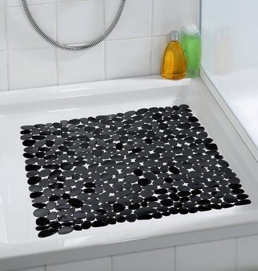 Душовий килимок WENKO Paradise Black, антиковзний, з присосками, чорний
