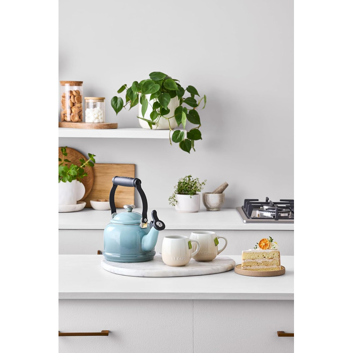 Емальований чайник Le Creuset Halber зі сталі з металевим фінішем, 1.25 л, колір «Морська сіль»