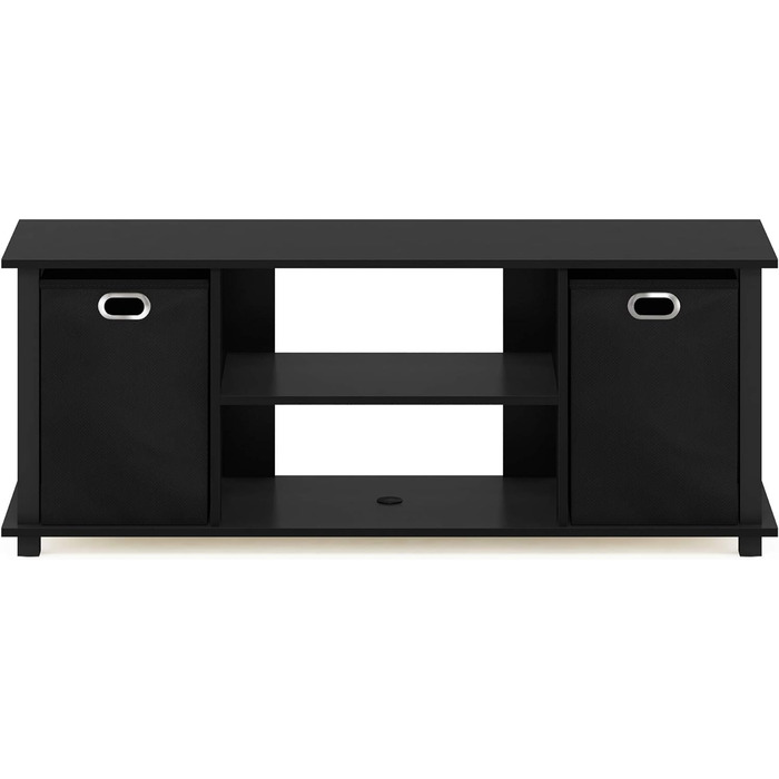 ТВ тумба Furinno Econ з 2 ящиками, чорна, дерево, 29.7x29.7x40.1 см