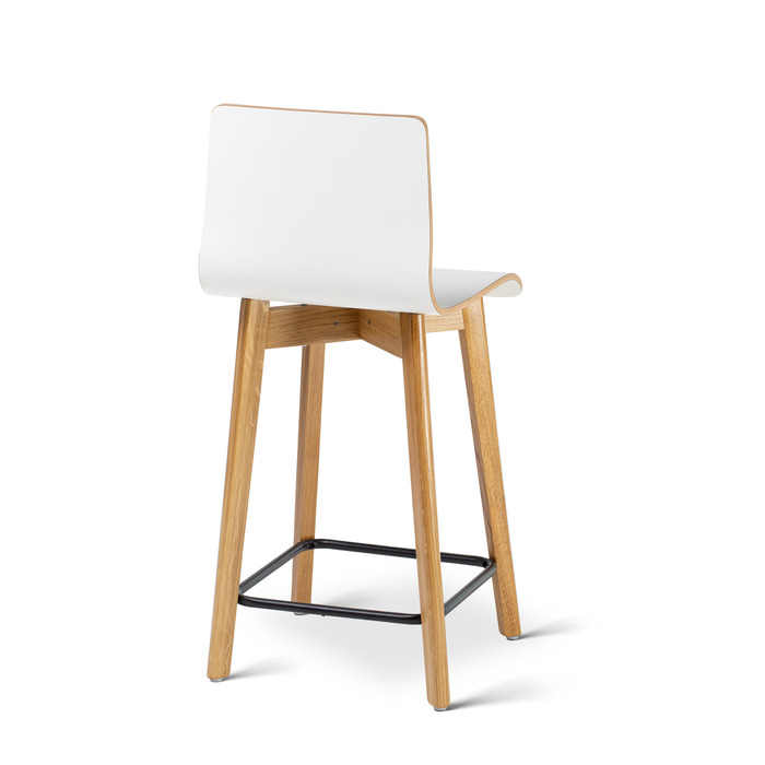 Барний стілець Hoker Deltachairs, білий/дуб, дерево, 90 см