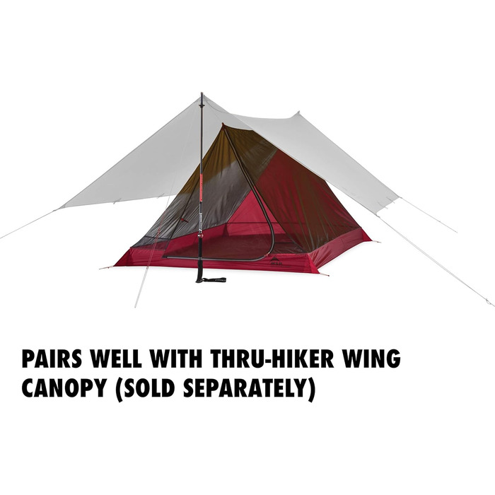 Ультралегкий туристичний намет MSR Thru Hiker Mesh House для 2 осіб, червоний