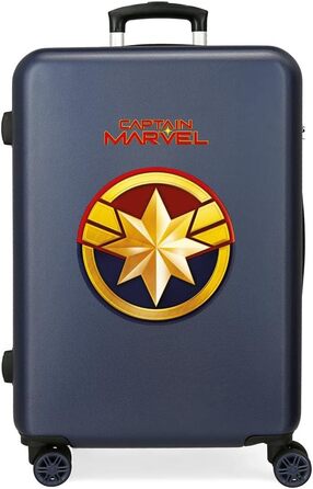 Середня валіза Marvel Avengers, синя, 48x68x26 см, жорсткий ABS, кодовий замок, 70 л, 3,7 кг, 4 подвійні колеса