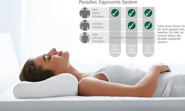 Ортопедична подушка для шиї PARADIES reVita Vario-Ergonomic 40x80 см, ергономічна, сертифікат IGR, м'яка зона, висота 13 см