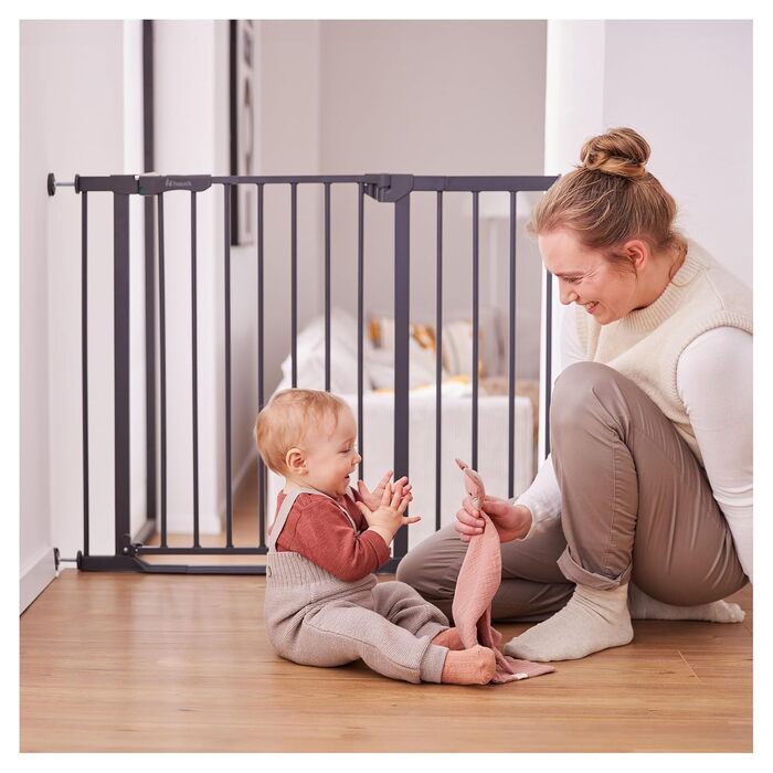 Захисний бар'єр Hauck Clear Step 2 Schwarz 75-80 см для дітей та собак, без свердління, з розширенням 9 см