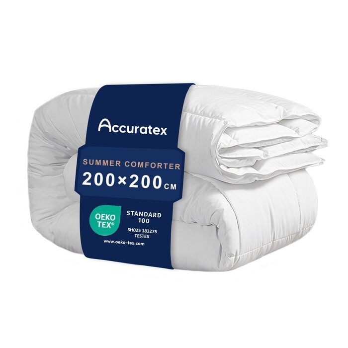 Зимова ковдра ACCURATEX з гіпоалергенним наповнювачем (заміна пуху), 200×200 см, щільність 450 г/м² (з літнім шаром 250 г/м²)