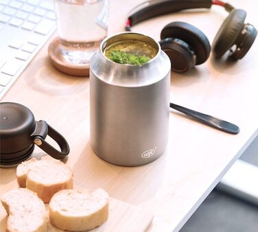 Термоконтейнер для їжі alfi CITY FOOD MUG 470 мл, нержавіюча сталь, ізольований, для супів, салатів, мюслі, зберігає тепло до 7 годин, холод до 14 годин, без BPA, можна мити в посудомийці, колір сірий