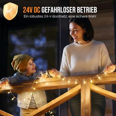 Світлодіодна гірлянда для вулиці та дому 25м 200 LED, теплий білий колір, 8 режимів, пульт керування та таймер, водонепроникна IP44, різдвяна ілюмінація для балкона та саду
