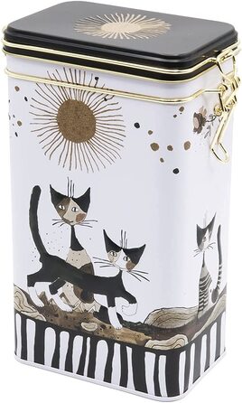 Металева банка для зберігання кави Fridolin з кришкою, дизайн Rosina Wachtmeister, коти, сепія