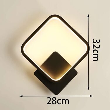 Сучасний LED настінний світильник з датчиком руху, 18 Вт, 3000K, алюмінієва чорна лампа для коридору, сходів, балкона, вітальні, спальні