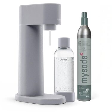 Сифон для газування води Mysoda Woody Wassersprudler (Pigeon), сірий, з CO2-циліндром