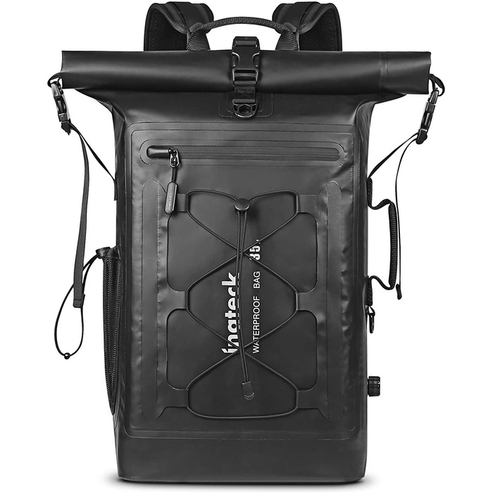 Рюкзак Inateck RollTop для чоловіків 30-35 л, водонепроникний, багатофункціональний органайзер з відстібним плечовим ременем, клапаном для виходу повітря, водозахисною блискавкою, для велосипеду, туризму, активного відпочинку