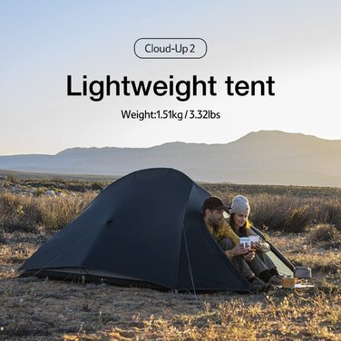 Намет Naturehike Cloud Up 2 для кемпінгу, ультралегкий, для 2 осіб, 3-4 сезони, водонепроникний, для туризму та походів, темно-синій