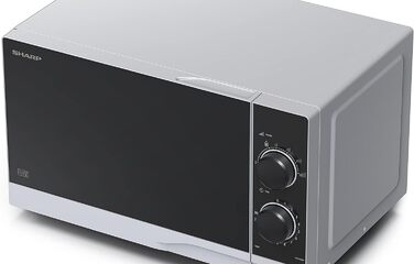 Мікрохвильова піч SHARP PS201AES, 700 Вт, 6 режимів, розморожування, 455x274x329 мм, срібляста