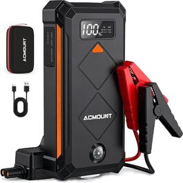 Бустерний пускач Acmount P110 7000A Powerbank для авто (12л бензин/10л дизель) з LED-ліхтарем, компасом та молотком для PKW, SUV, мотоциклів, газонокосарок, помаранчевий