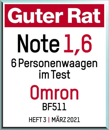 OMRON BF511 Аналізатор складу тіла, клінічно підтверджений, 8 високоточних сенсорів для вимірювання на руках і ногах, вимірює вагу, відсоток жиру, вісцеральний жир, м'язову масу, базовий обмін, синій