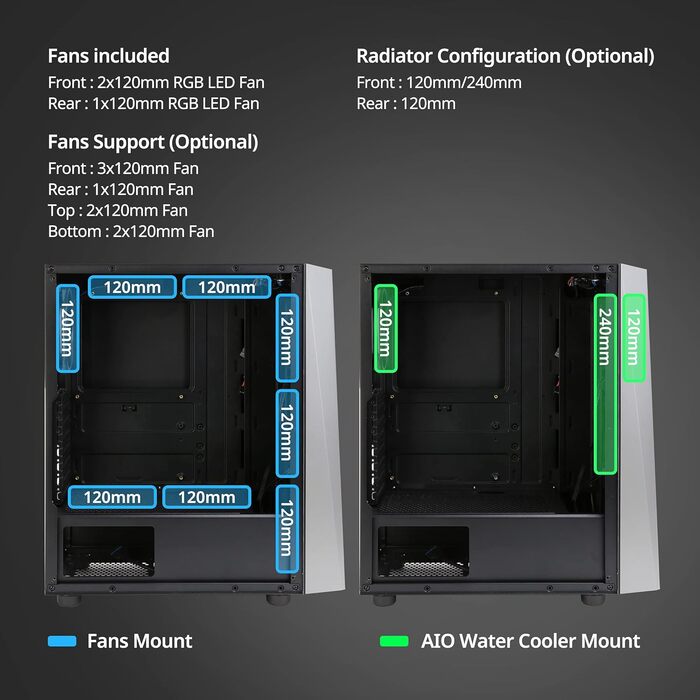 Корпус для ПК Zalman S4 Plus Mid Tower ATX, акрилова панель, 3x RGB 120мм вентилятори, чорний