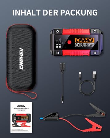 Powerbank для автомобіля Starthilfe: 6000A, 12V, для бензину та дизеля, LED-ліхтарик