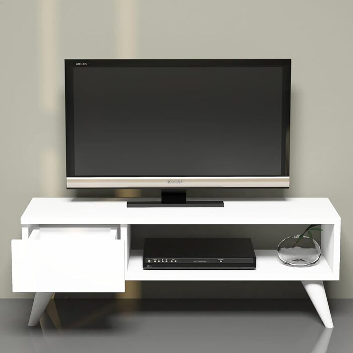 ТВ-тумба en.casa Aarup з полицею та шухлядою, дуб, 33x90x30 см
