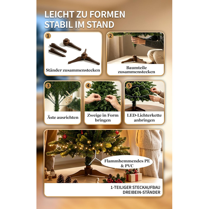 Штучна ялинка Menz Premium з LED-гірляндою, 90 см, стандартна якість (гарантія 10 років)