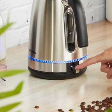 Електрочайник Petra PT5557VDE 1,7 л, 2200 Вт, LED-підсвітка, BPA-free, 360° база, антинакипний фільтр, авто-вимкнення, оглядове вікно
