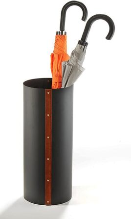 Підставка для парасольок Kobolo Stripes, чорна, метал, 48x20 см