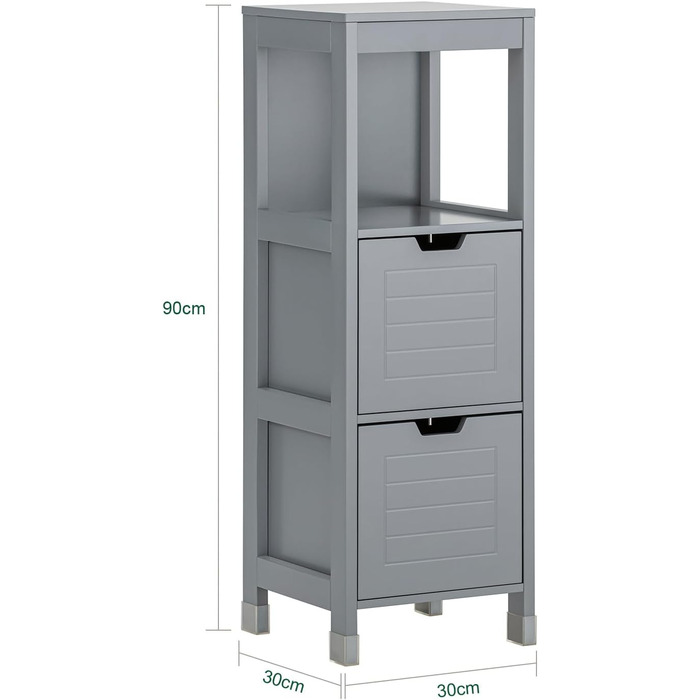 Тумба для ванної SoBuy FRG127-SG, темно-сіра, з ніжками, 30x90x30 см