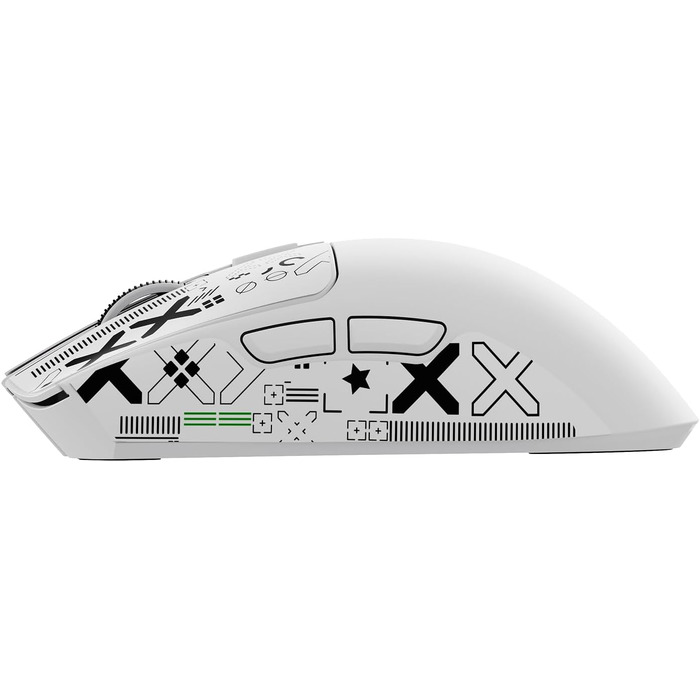 Ігрова миша Attack Shark X1 White: сенсор PixArt PAW3395PRO, 40000 DPI, вага 53г, RGB док-станція з тачпадом, бездротова (BT/2.4G) та дротова, для Windows, Xbox, PS, Mac