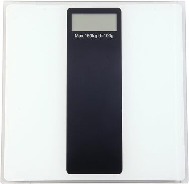 Цифрові ваги для людей Axentia, скляні, LCD дисплей, до 150 кг, білі, 30x30 см