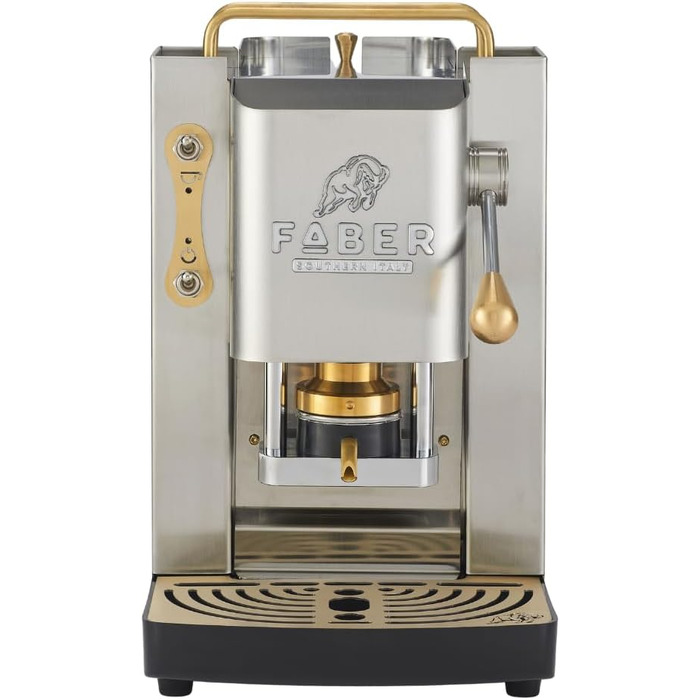Кавомашина Faber Deluxe 3.0 для ESE 44мм, нержавіюча сталь, 1л, з електроклапаном та регульованим пресом