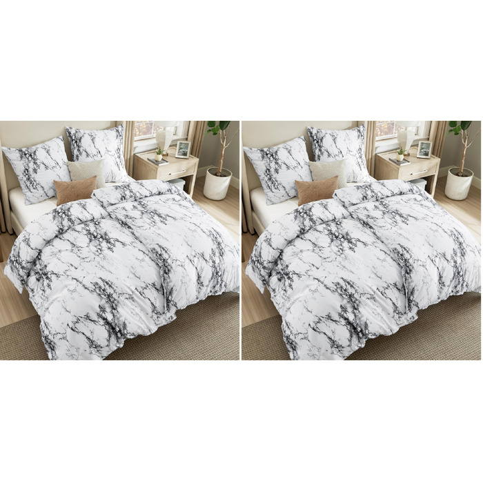 Комплект постільної білизни BEDSURE з мікрофібри 4 предмети, 135x200 см, сірий з гілками (2 наволочки 80x80 см)