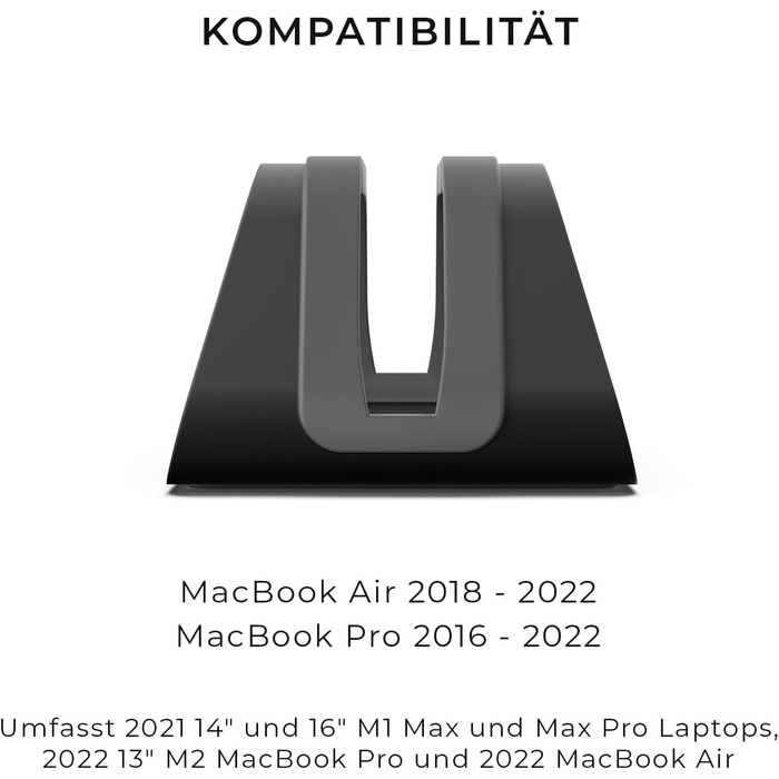 Вертикальна підставка для ноутбука Humancentric: сумісна з MacBook Pro та MacBook Air, чорний колір