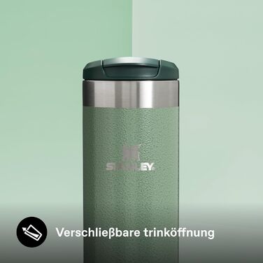 Термокружка Stanley Aerolight Transit 0.47L Hammertone Green - Збереження тепла до 6 годин, миється в посудомийній машині, для кави з собою, витримує протікання, сумісна з автомобільними тримачами