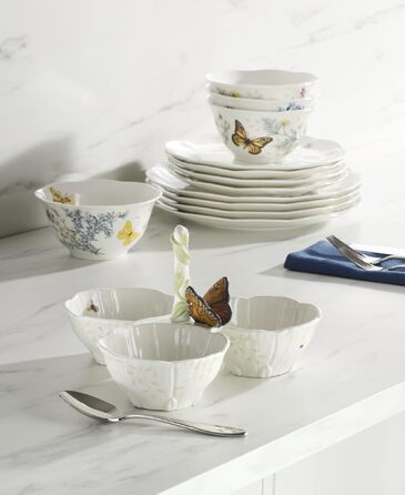 Кістяна порцелянова тарілка для закусок Lenox Butterfly Meadow з квітковим візерунком Blumen